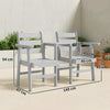 Outsunny Outdoor Garden Loveseat, Embossed Wooden Jack and Jill Garden Seat with Integrated Table, Grey