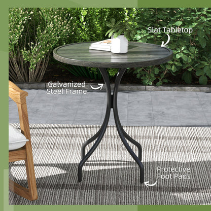 Outsunny a66cm Galvanised Steel Garden Table - Grey