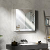 HOMCOM 60 x 15 cm Double Door Bathroom Mirror Cabinet - White