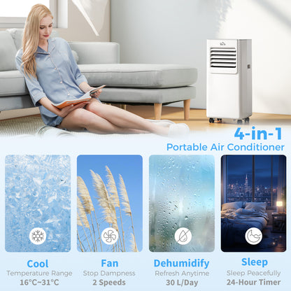 HOMCOM 7000 BTU Air Conditioning Unit in White