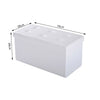 HOMCOM Folding Faux Leather Storage Cube Ottoman Bench Seat PU Rectangular Footrest Stool Box (Cream White)