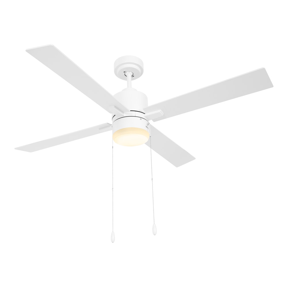 HOMCOM Ceiling Fan with LED Light in White and Natural Tone
