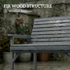 Outsunny 2 Seater Wooden Garden Bench, Slatted Patio Bench with Armrest and Backrest, Outdoor Furniture for Indoor, Balcony
