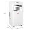 HOMCOM 7000 BTU Portable Air Conditioner for Cooling Dehumidifier Fan, Air Conditioning Unit for Room up to 26mÂ², with Remote, 24H Timer, Window Mount Kit, R290, A Energy Efficiency, 785W