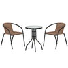 Outsunny 3 Pieces Rattan Bistro Set - Brown