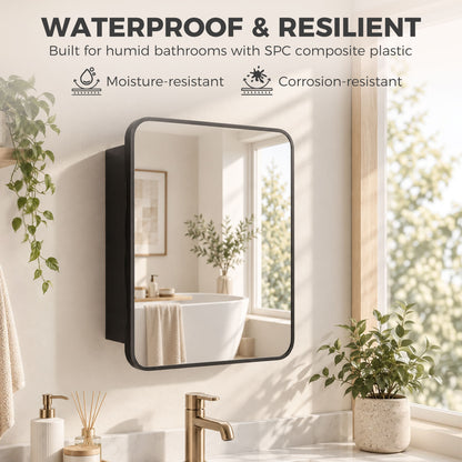 HOMCOM Bathroom Medicine Mirror Cabinet in Black