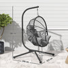 Outsunny Metal Stand Hanging Egg Chair, with Full Body Padded Seat - Grey