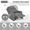 HOMCOM 150  Electric Reclining Chair, with USB port and Footrest - Charcoal Grey