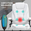 Vinsetto Massage Recliner Chair Heated Office Chair with Six Massage Points Linen-Feel Fabric 360  Swivel Wheels Cream White