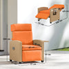 Outsunny 145° Reclining Rattan Armchair, with Footrest - Khaki/Orange