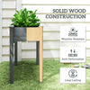 Outsunny Raised Bed for Garden, Wooden Elevated Planter Box with Bed Liner, for Flower Vegetable Herb, Dark Grey