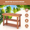 Acacia Wood Shoe Rack Bench 3-Tier Shoe Organizer Storage Shelf-M