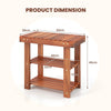 Acacia Wood Shoe Rack Bench 3-Tier Shoe Organizer Storage Shelf-S