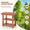 Acacia Wood Shoe Rack Bench 3-Tier Shoe Organizer Storage Shelf-S