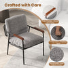 Accent Chair with Back Pillow and Wide Cushioned Seat-Grey