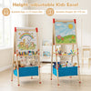 Adjustable Art Easel with Magnetic Chalkboard and Whiteboard-Colourful