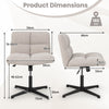 Adjustable Armless Office Chair with Imitation Lamb Fleece-Grey