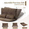 Convertible Floor Sofa Bed with 2 Waist Pillows-Coffee