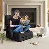 Adjustable Folding Floor Lazy Chair with Pillow-Dark Grey
