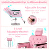 Adjustable Swivel Barber Chair with Padded Backrest-Pink