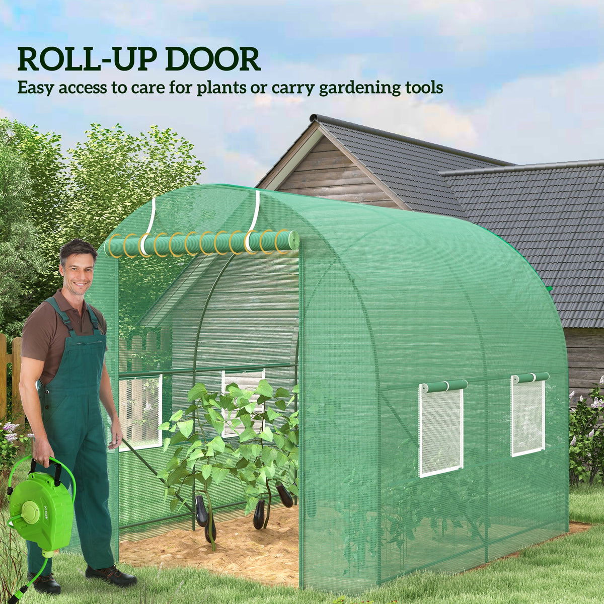 Outsunny Polytunnel Greenhouse in Green