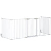 PawHut 5 Panels Pet Playpen Metal Fence w/ Walk Through Door - White