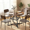 HOMCOM Dining Table for 4 People, 100 cm Round Industrial Kitchen Table with Storage Shelf, Rustic Brown