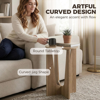 HOMCOM End Table in Coffee Wood Effect