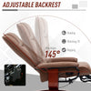 HOMCOM Faux Leather Armchair, with 145Â° Reclining Back and Footrest - Brown