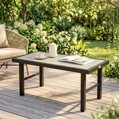Outsunny Metal Garden Coffee Table in Grey