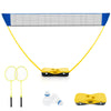 All-In-One Portable Badminton Net Set with Storage Base-Yellow