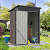 All-Weather Storage Shed with Top Sloping Design-Grey