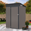 All-Weather Storage Shed with Top Sloping Design-Grey