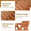 Foldable Patio Chair All-Weather HDPE Outdoor Dining Chair with Armrest-Brown