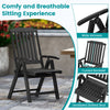 Foldable Patio Chair All-Weather HDPE Outdoor Dining Chair with Armrest-Grey