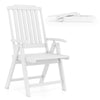 Foldable Patio Chair All-Weather HDPE Outdoor Dining Chair with Armrest-White
