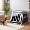 Aluminum Dog Transport Box with Lockable Door Divider for Small Puppy
