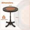 Round Patio Cast Aluminum Dining Table with Carved Texture-Bronze