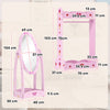 AIYAPLAY Kids Clothes Rail, Kids Dressing Mirror with 360 Rotating, 2 Piece Kids Furniture Set with Storage Shelves, Pink