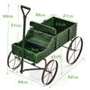 Amish Styled Wagon Plant Stand with Wheels-Green