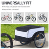 HOMCOM Bike Trailer Cargo in Steel Frame Extra Bicycle Storage Carrier with Removable Cover and Hitch (White and Black)