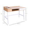 HOMCOM Computer Desk, Writing Desk, Study Workstation with Drawer, Storage Compartments, Cable Management, Laptop Table, Metal Frame, 100 x 55 x 81.5cm, Oak and White