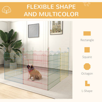 PawHut Pet Playpen Crate, with Eight Panels, Door, for Indoors and Outdoors, 60H x 156cm