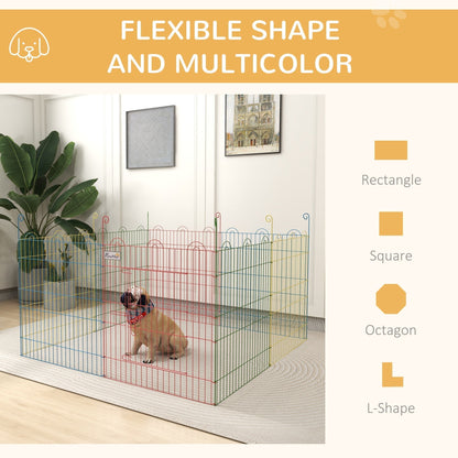 PawHut Pet Playpen Crate, with Eight Panels, Door, for Indoors and Outdoors, 60H x a156cm