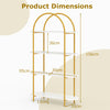 Arched Bookshelf 4-Tier Industrial Open Bookcase with Sturdy Metal Frame-White and Golden