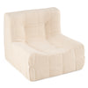 Armless Upholstered Lazy Floor Sofa with Soft Teddy Fleece Cover-Beige