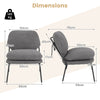 Armless Accent Chair Teddy Fleece Fabric Upholstered Leisure Chair-Grey