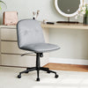 Armless Home Office Desk Chair with Adjustable Height and Smooth Rolling Wheels-Grey