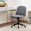 Armless Home Office Desk Chair with Adjustable Height and Smooth Rolling Wheels-Grey