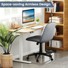 Armless Home Office Desk Chair with Adjustable Height and Smooth Rolling Wheels-Grey